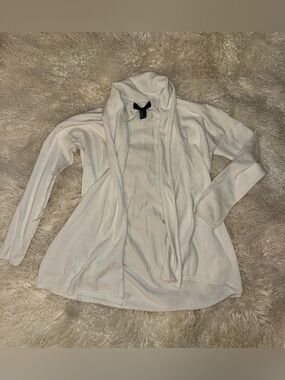 Ivory Open Front Draped Cardigan